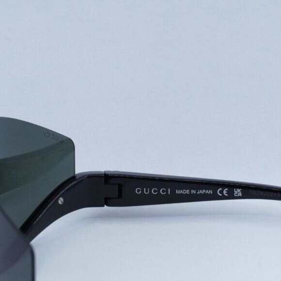 NEW GUCCI GG1650S 001 SHINY BLACK GREY SUNGLASSES - Picture 8 of 11